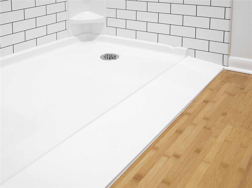 Low threshold shower base ready for walls